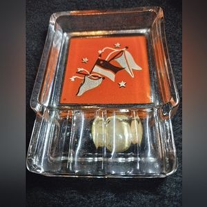 Owens Illinois glass art ashtray